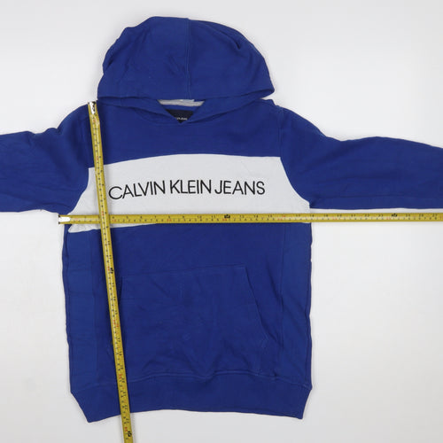 Calvin Klein Jeans Boys Blue Pullover Hoodie M (10/12) Cotton Blend