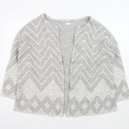 Gallery Women's Grey Large Knit Cardigan Jumper