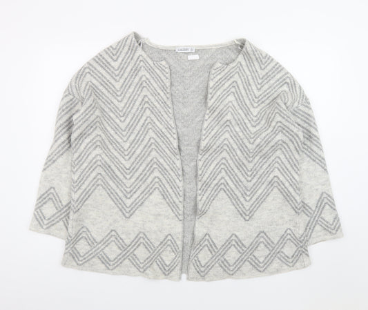 Gallery Women's Grey Large Knit Cardigan Jumper