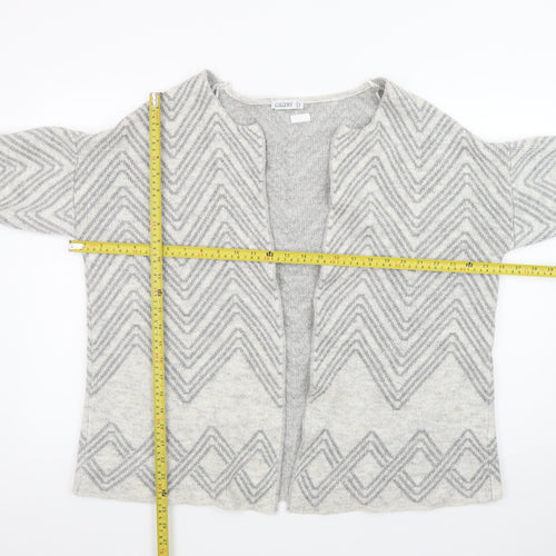 Gallery Women's Grey Large Knit Cardigan Jumper
