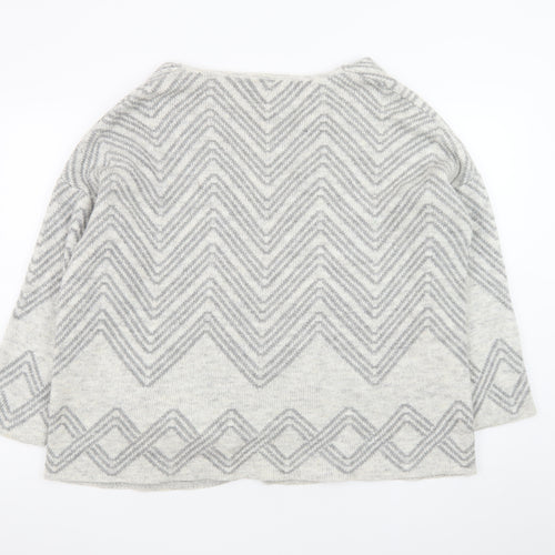 Gallery Women's Grey Large Knit Cardigan Jumper