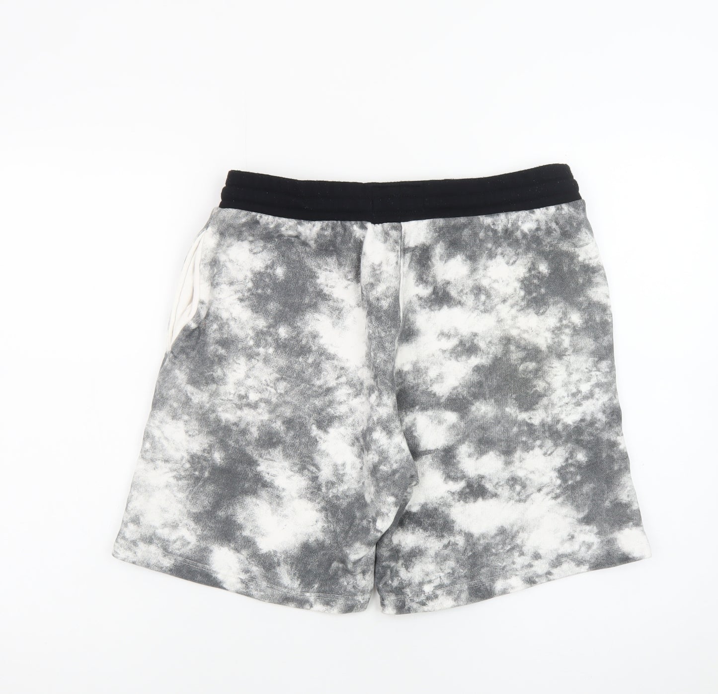LCY London Men Grey Acid Wash Sweat Shorts L Regular Fit Casual