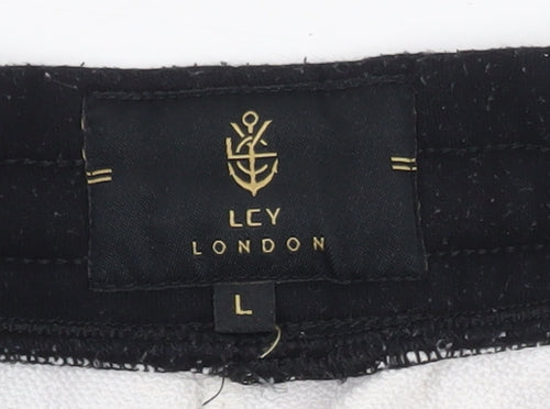 LCY London Men Grey Acid Wash Sweat Shorts L Regular Fit Casual