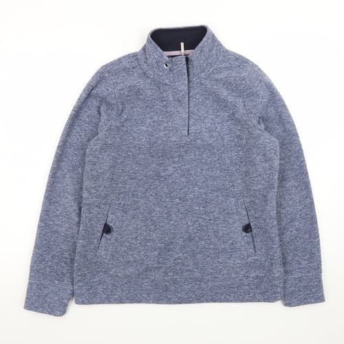 Maine New England Womens Blue 1/4 Zip Fleece Sweatshirt Size 12