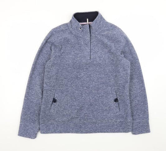 Maine New England Womens Blue 1/4 Zip Fleece Sweatshirt Size 12