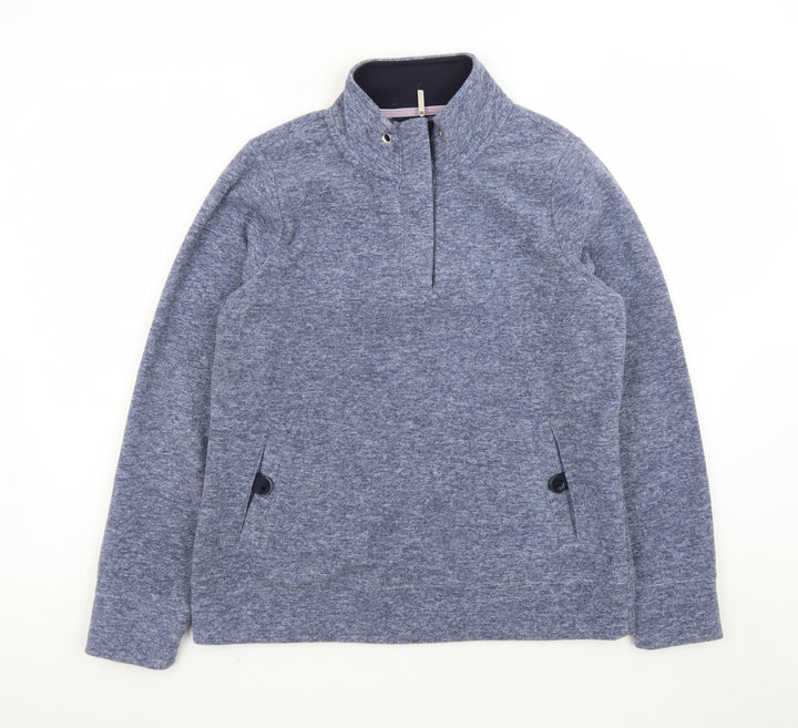 Maine New England Womens Blue 1/4 Zip Fleece Sweatshirt Size 12