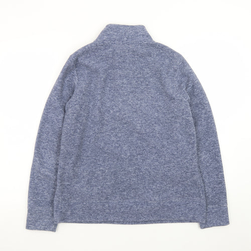 Maine New England Womens Blue 1/4 Zip Fleece Sweatshirt Size 12