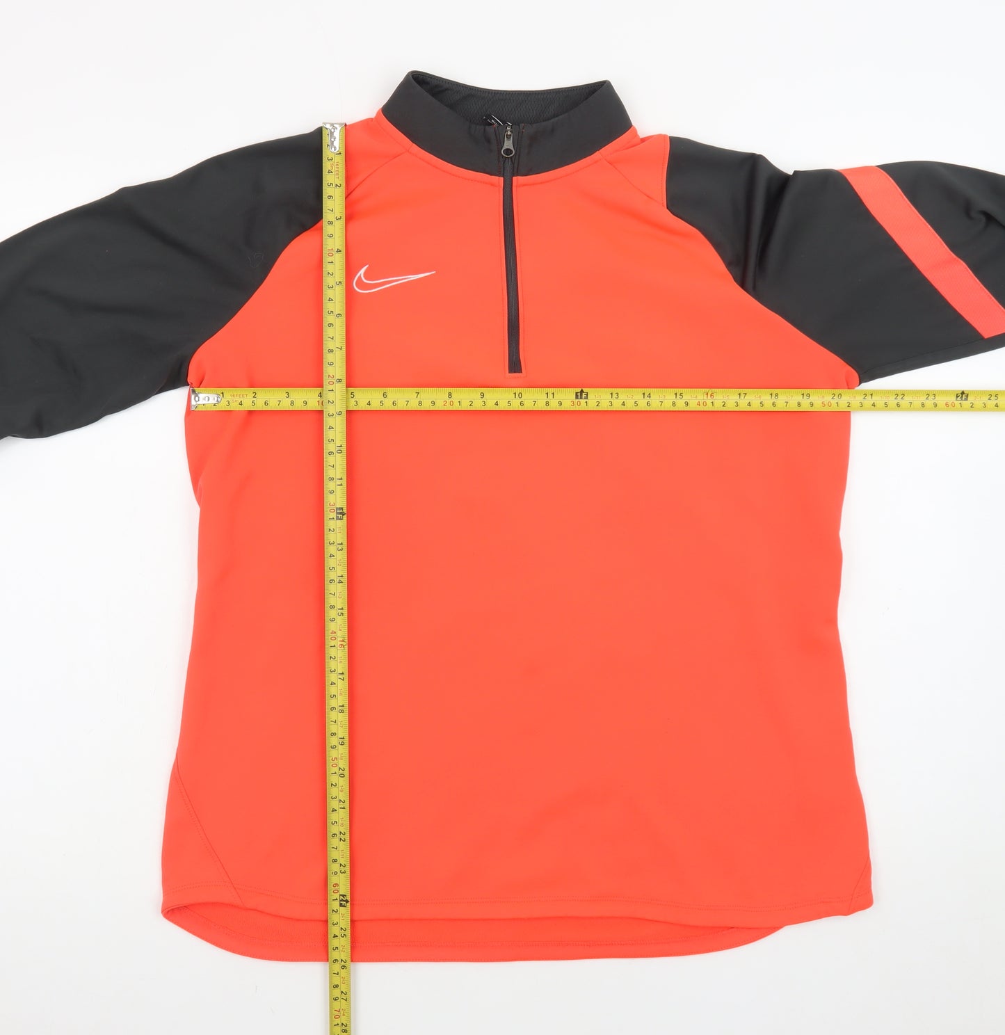 Nike Men's Orange Black Dri-Fit 1/4 Zip Athletic Track Jacket Size L