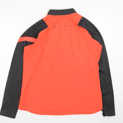 Nike Men's Orange Black Dri-Fit 1/4 Zip Athletic Track Jacket Size L