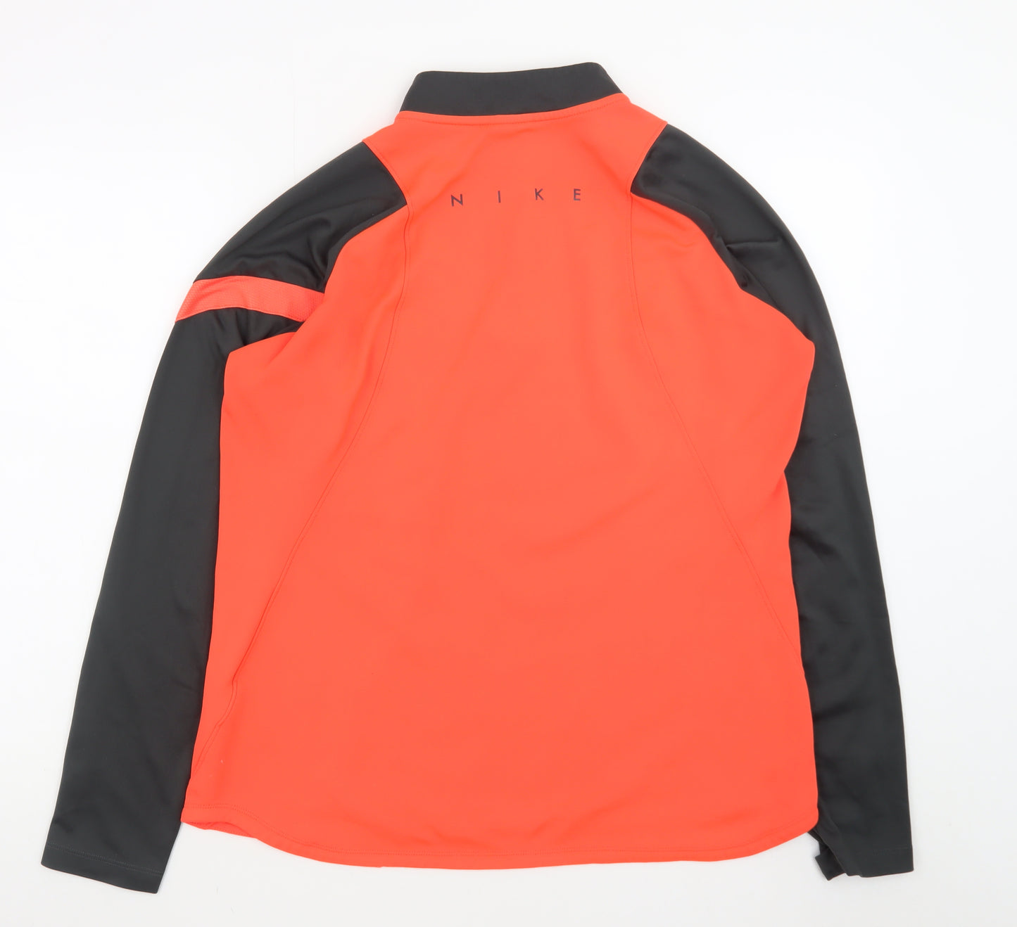 Nike Men's Orange Black Dri-Fit 1/4 Zip Athletic Track Jacket Size L