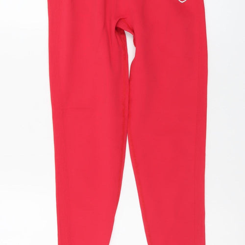 Peach Women's Red Seamless High Rise Ankle Leggings Size M