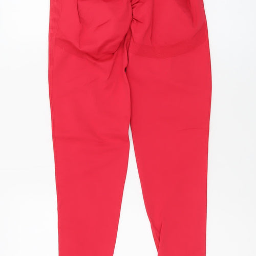 Peach Women's Red Seamless High Rise Ankle Leggings Size M