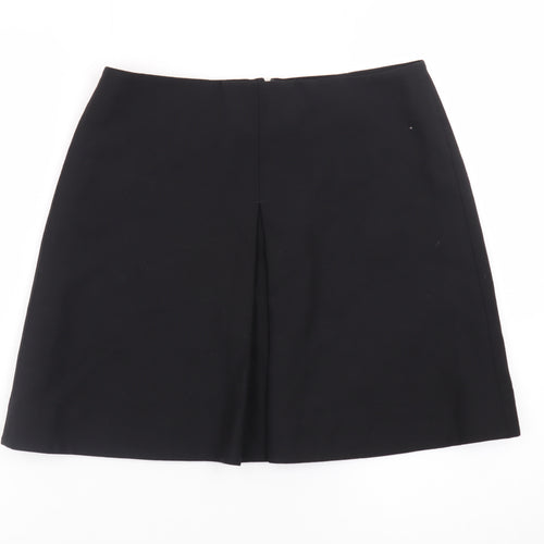 COS Women Black Wool Blend A-Line Knee Length Skirt Size 10