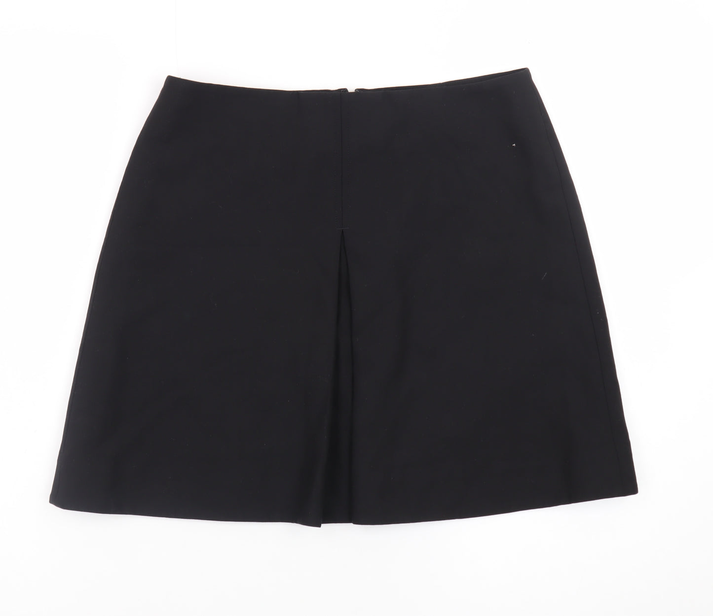 COS Women Black Wool Blend A-Line Knee Length Skirt Size 10
