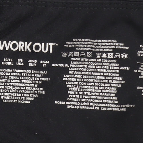 Workout Women's Black High Rise Ankle Leggings Size S 10/12