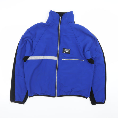 Speedo Men Blue M Windbreaker Jacket Reflective Full Zip Sportswear