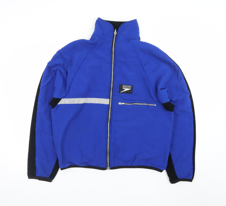 Speedo Men Blue M Windbreaker Jacket Reflective Full Zip Sportswear