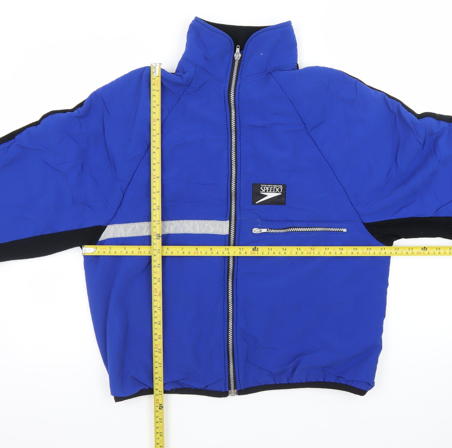 Speedo Men Blue M Windbreaker Jacket Reflective Full Zip Sportswear