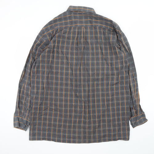 Lorenzo Calvino Men’s Blue Check Button-Down Long Sleeve Shirt XL