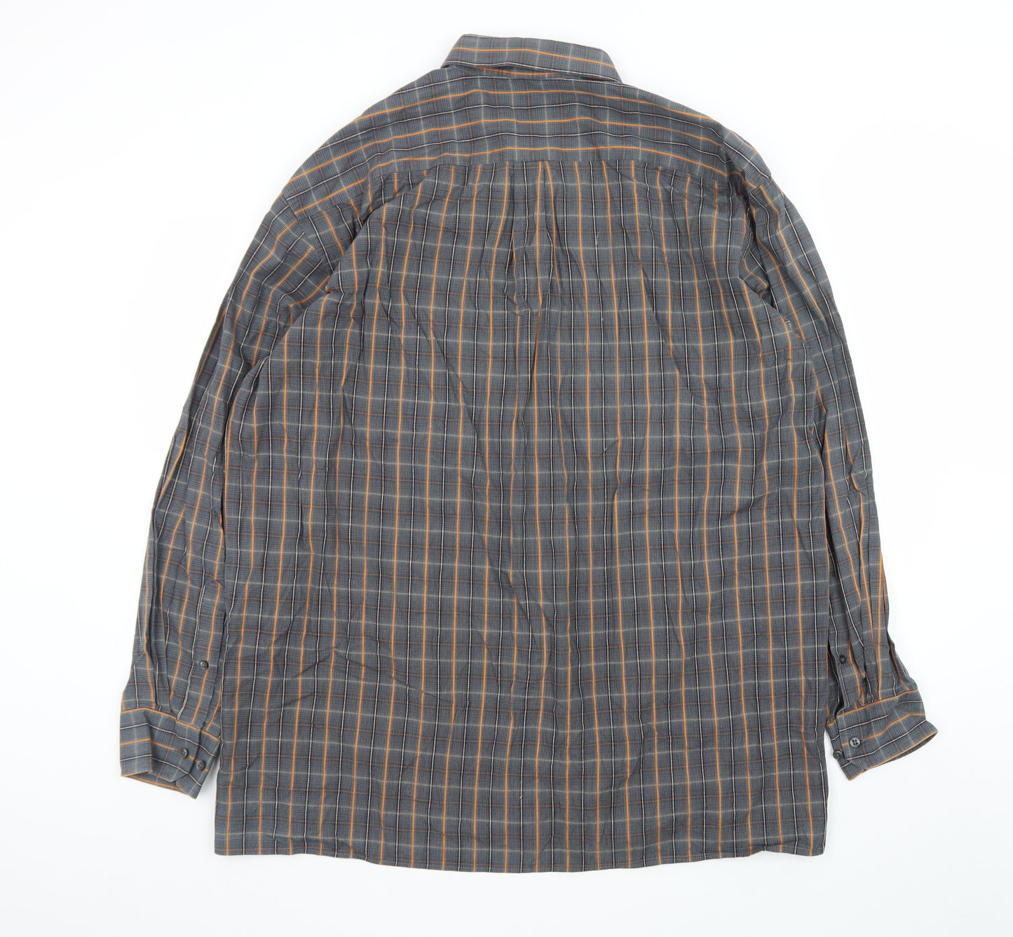 Lorenzo Calvino Men’s Blue Check Button-Down Long Sleeve Shirt XL