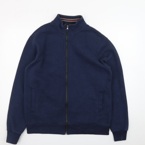 St. Bernard Men's Blue Full Zip Sweatshirt Medium Regular Fit