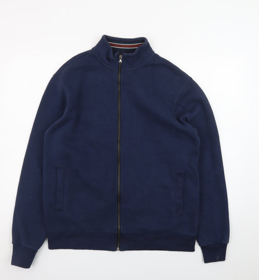 St. Bernard Men's Blue Full Zip Sweatshirt Medium Regular Fit