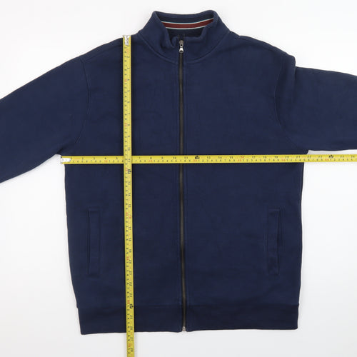 St. Bernard Men's Blue Full Zip Sweatshirt Medium Regular Fit