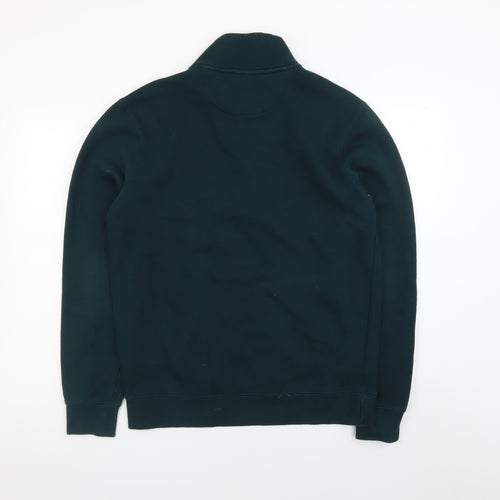 Diesel Men's Green 1/4 Zip Fleece Sweatshirt M Pullover