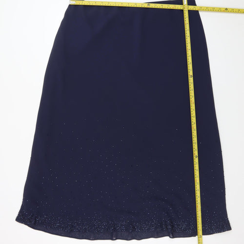 Personal Choice Women's Blue Beaded Midi Skirt Size 22