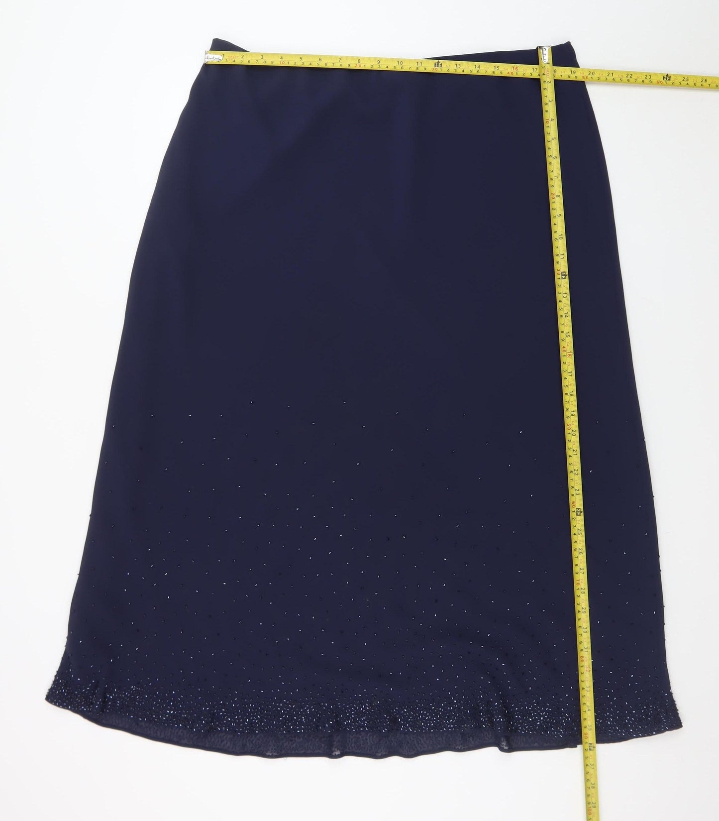 Personal Choice Women's Blue Beaded Midi Skirt Size 22