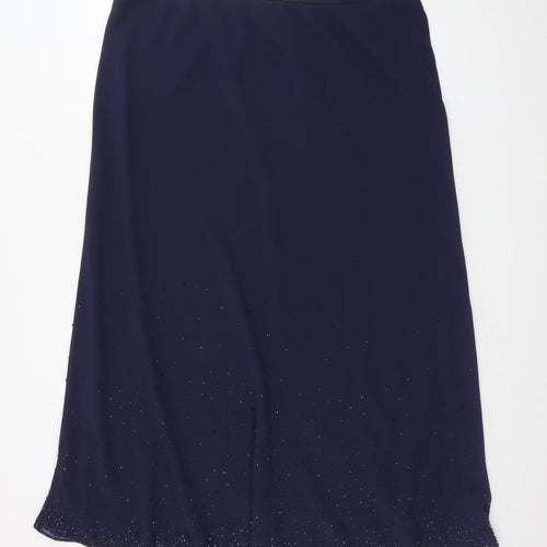 Personal Choice Women's Blue Beaded Midi Skirt Size 22