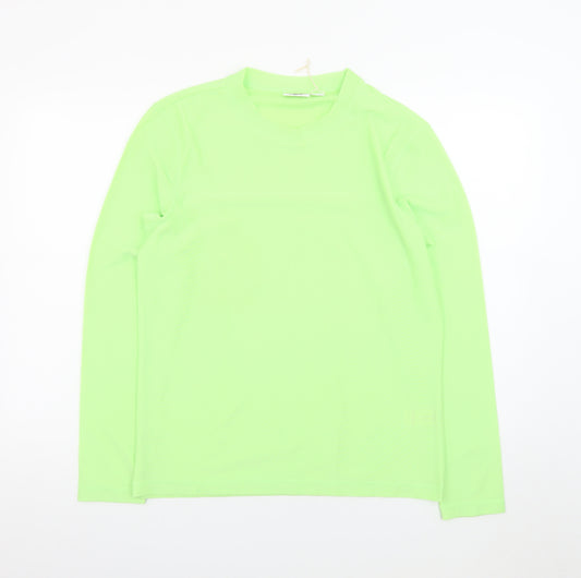 Crane Men Green Long Sleeve Athletic Quick Dry Running Top M