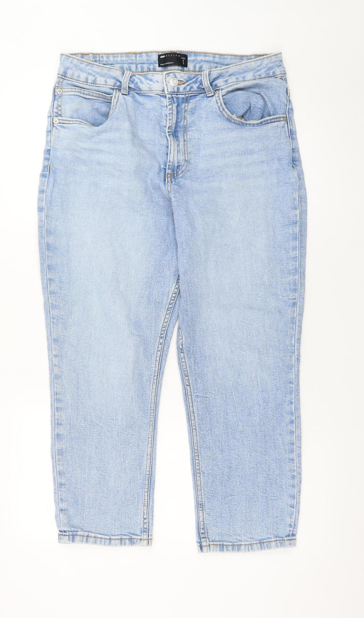 ASOS DESIGN Petite Women's Blue Straight Jeans Size 14 Regular Fit