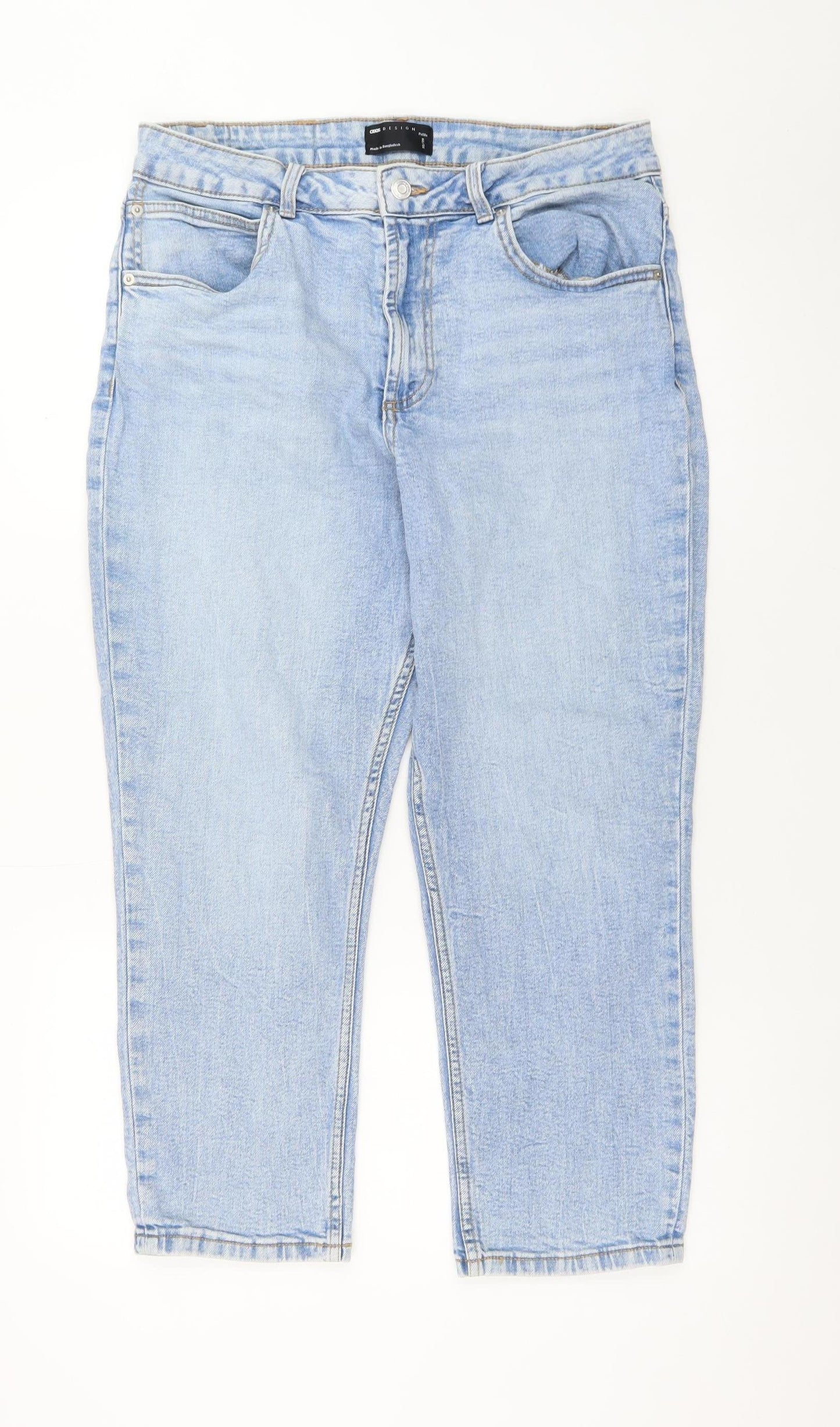 ASOS DESIGN Petite Women's Blue Straight Jeans Size 14 Regular Fit