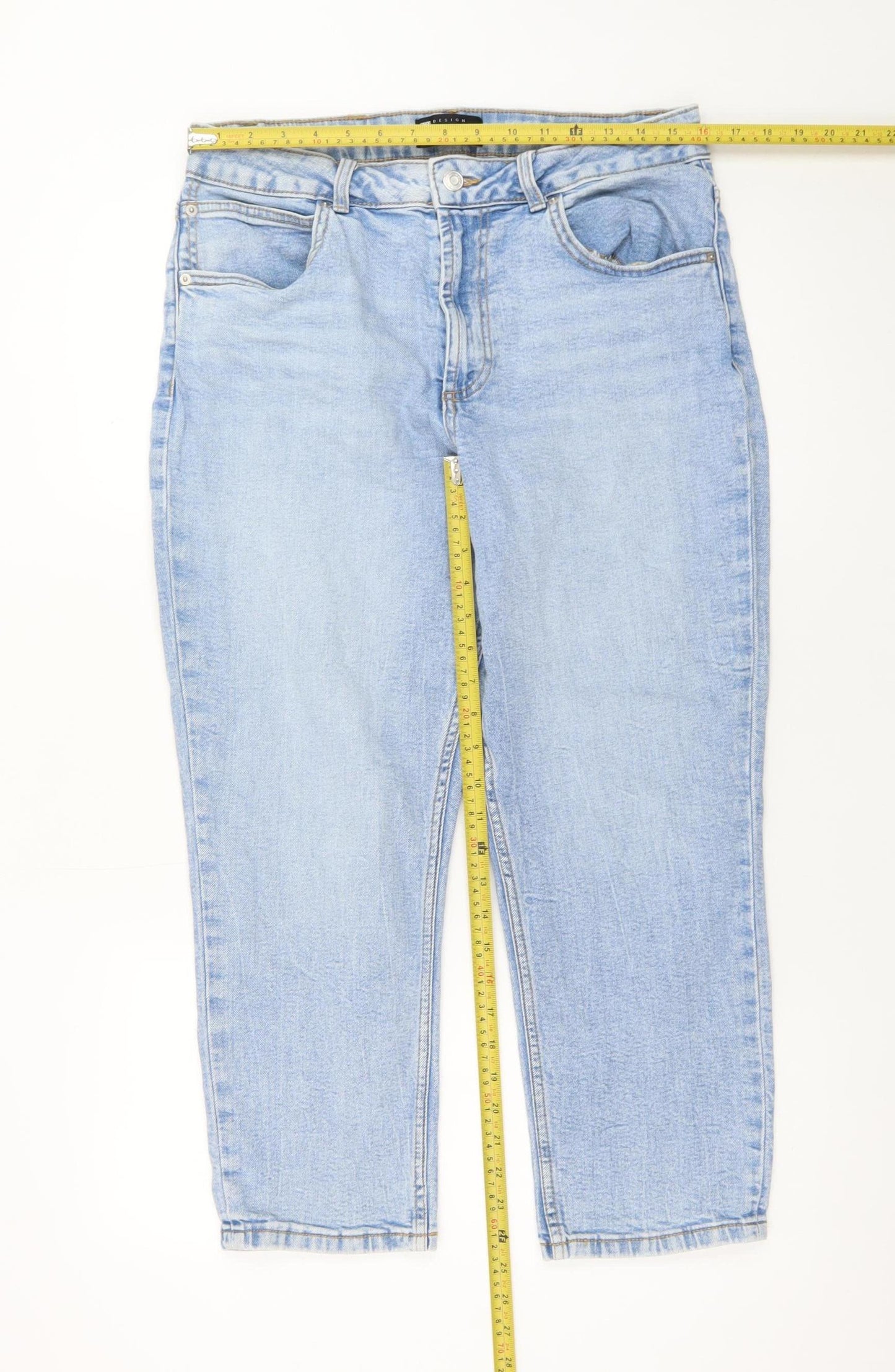 ASOS DESIGN Petite Women's Blue Straight Jeans Size 14 Regular Fit