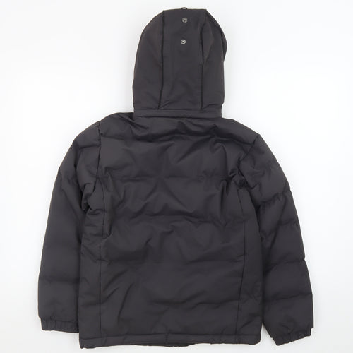 Trespass Boys Black 9-10 Years Waterproof Hooded Puffer Jacket