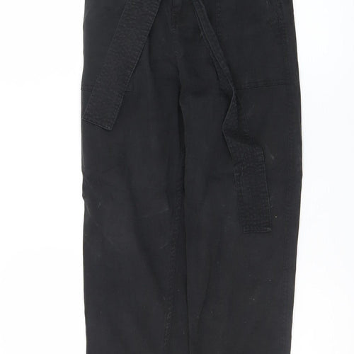 Topshop Petite Black Paperbag High Waisted Trousers Size 4
