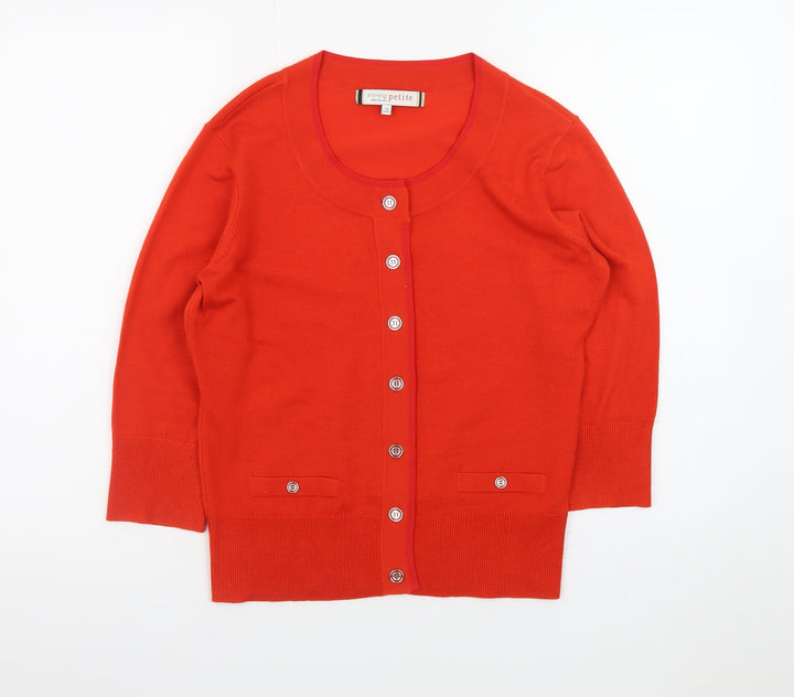 Principles by Ben de Lisi Women Red Petite 14 Cardigan Knit Jumper