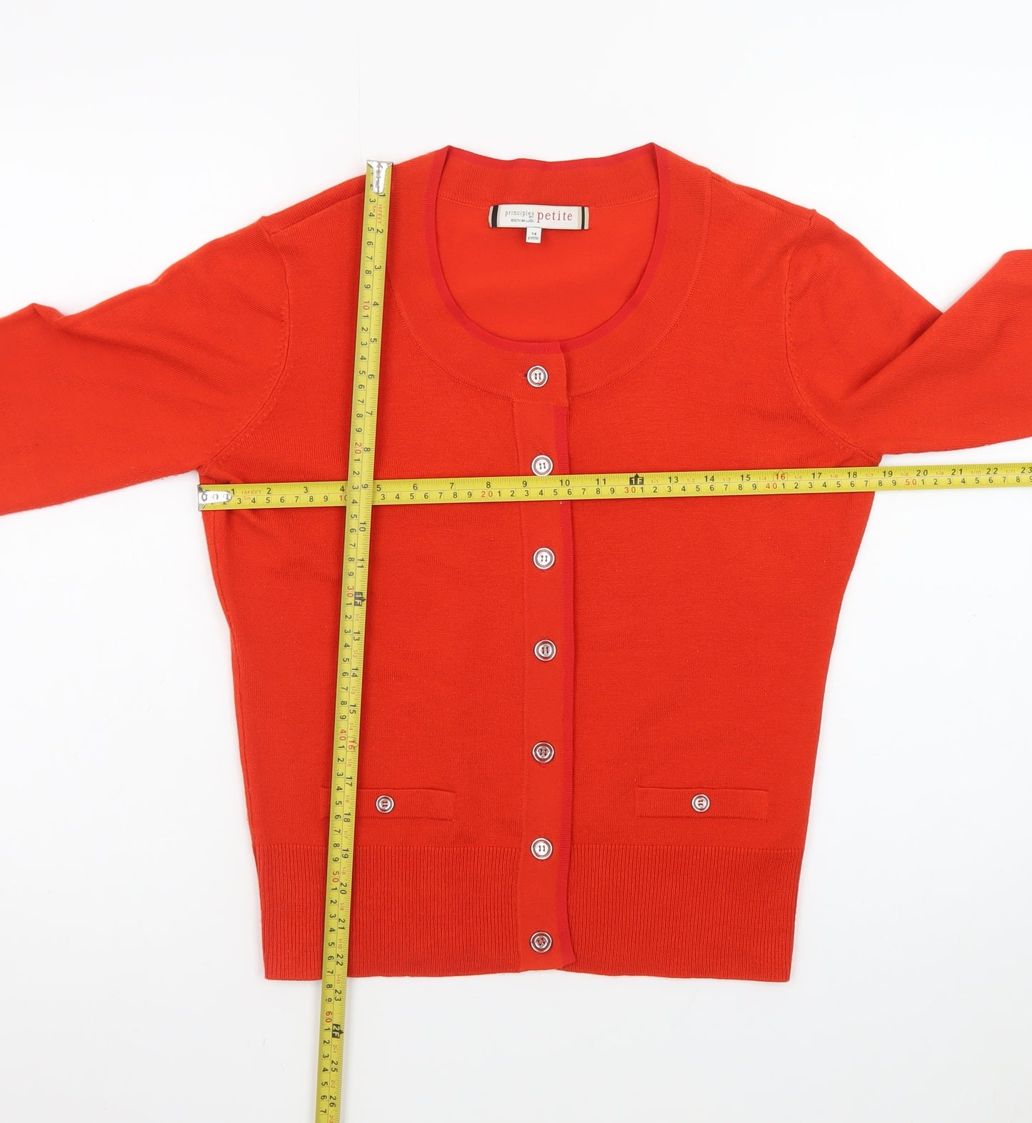 Principles by Ben de Lisi Women Red Petite 14 Cardigan Knit Jumper
