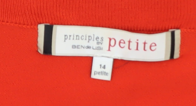 Principles by Ben de Lisi Women Red Petite 14 Cardigan Knit Jumper