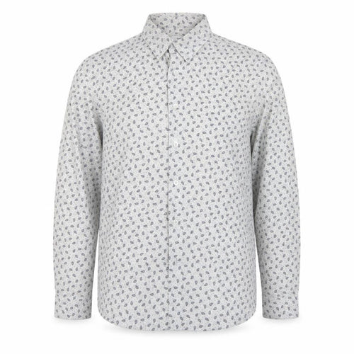 Peter Werth Men's White Paisley Long Sleeve Cotton Button-Up Shirt Size L