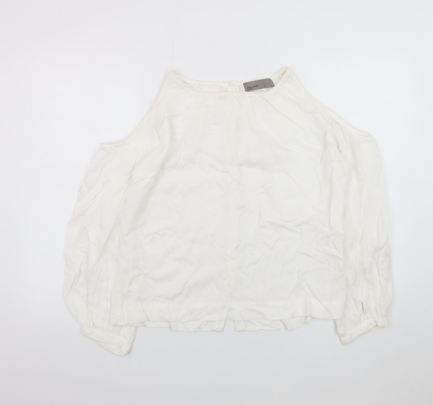 Vero Moda Women's White Cold Shoulder Blouse Size L