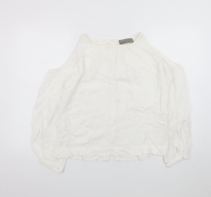 Vero Moda Women's White Cold Shoulder Blouse Size L