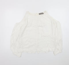 Vero Moda Women's White Cold Shoulder Blouse Size L