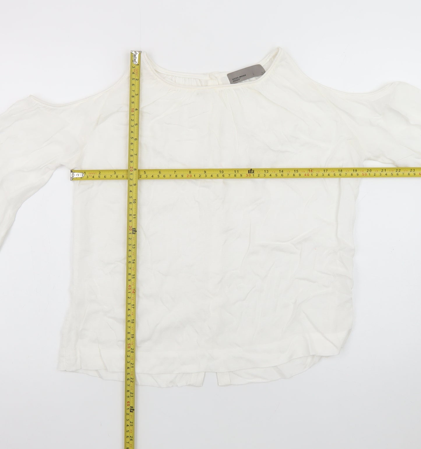 Vero Moda Women's White Cold Shoulder Blouse Size L