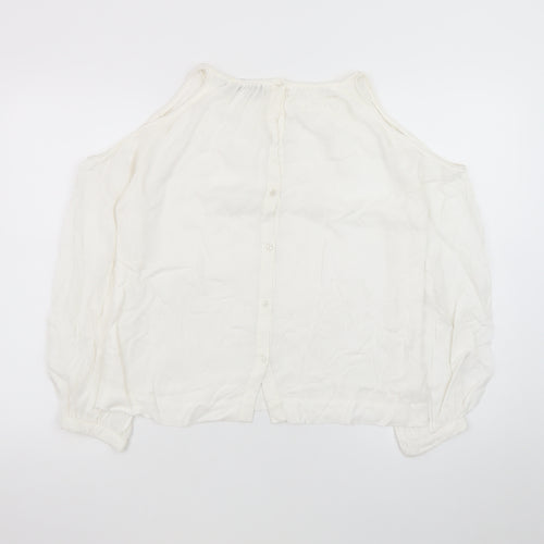 Vero Moda Women's White Cold Shoulder Blouse Size L