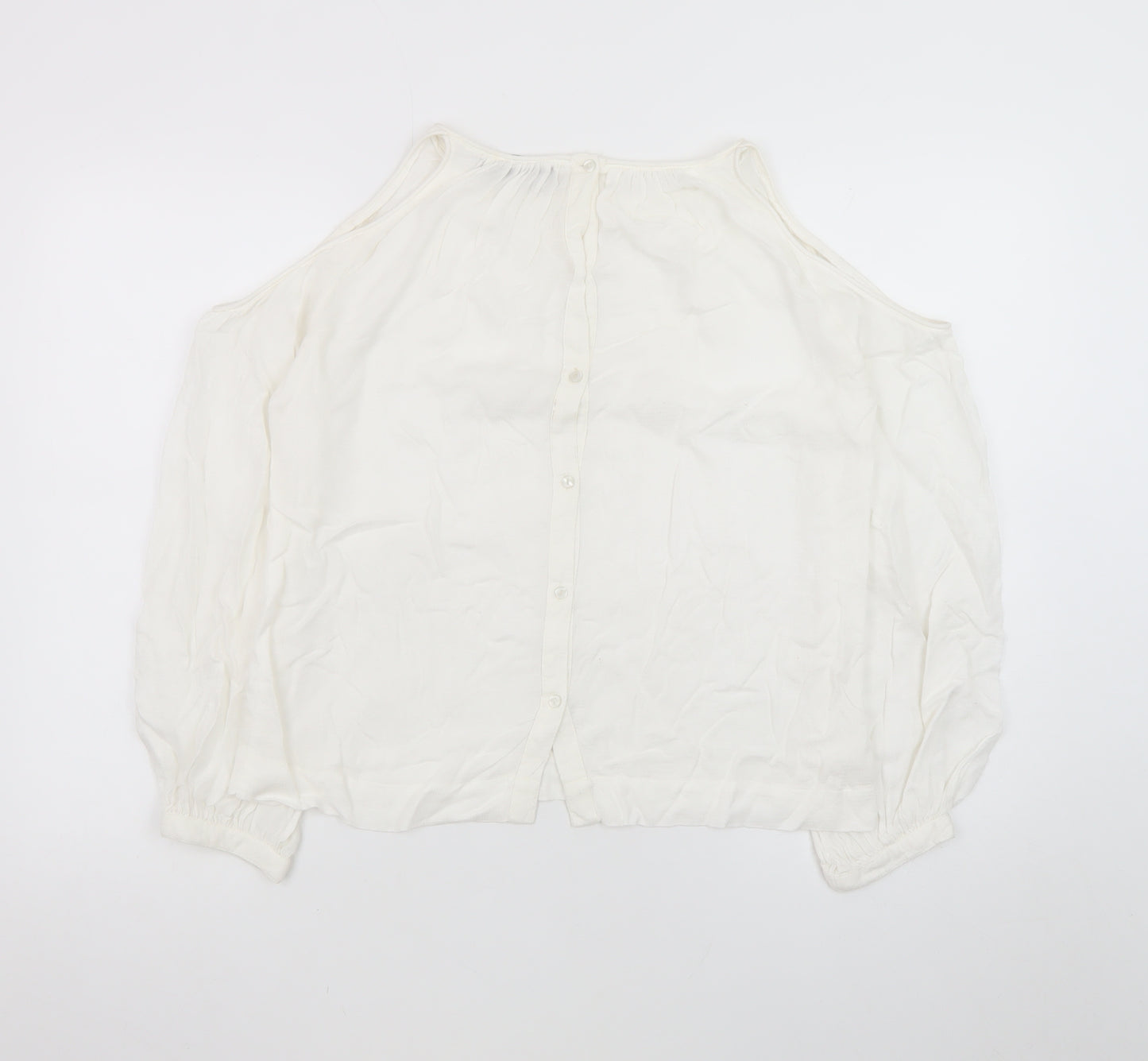Vero Moda Women's White Cold Shoulder Blouse Size L