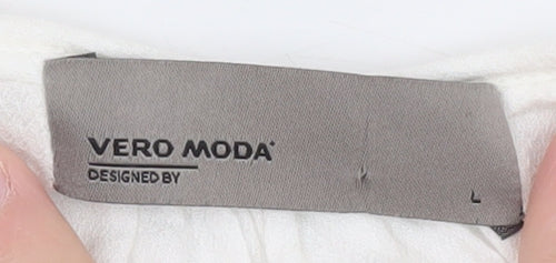 Vero Moda Women's White Cold Shoulder Blouse Size L
