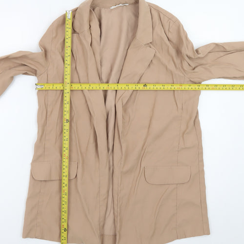 Primark Women Beige Size 8 Blazer Classic Mid-Length Jacket