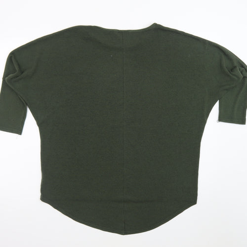 Influence Women Green Relaxed Pullover Jumper Size S